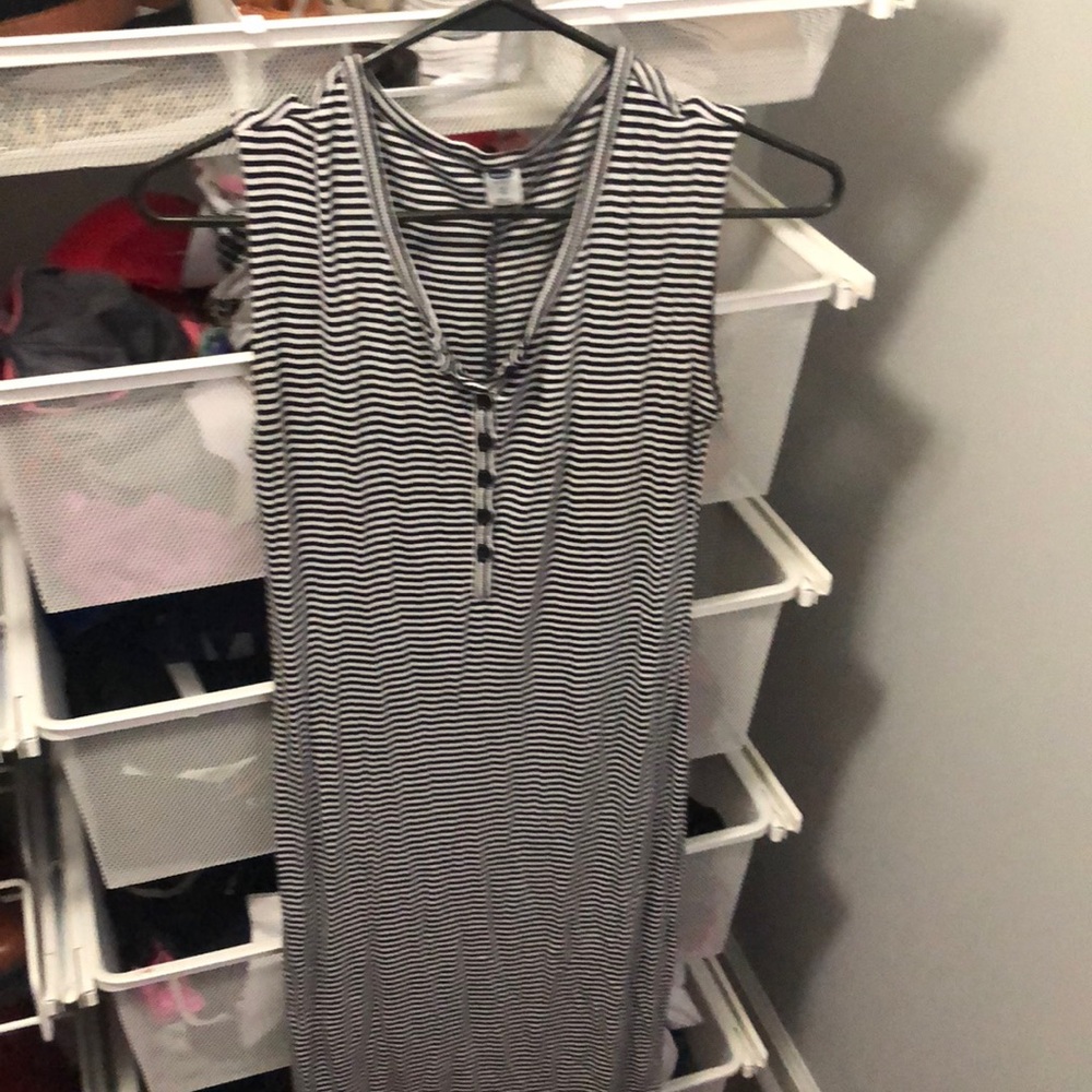 black/white striped dress